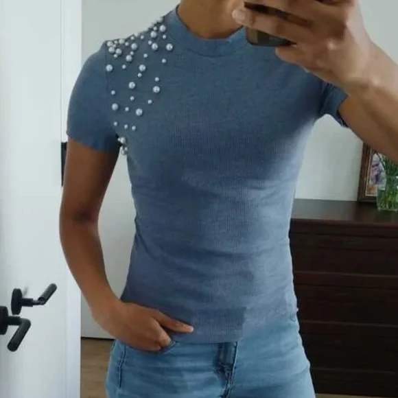 Beaded Pearl Tee - Picture 6 of 9